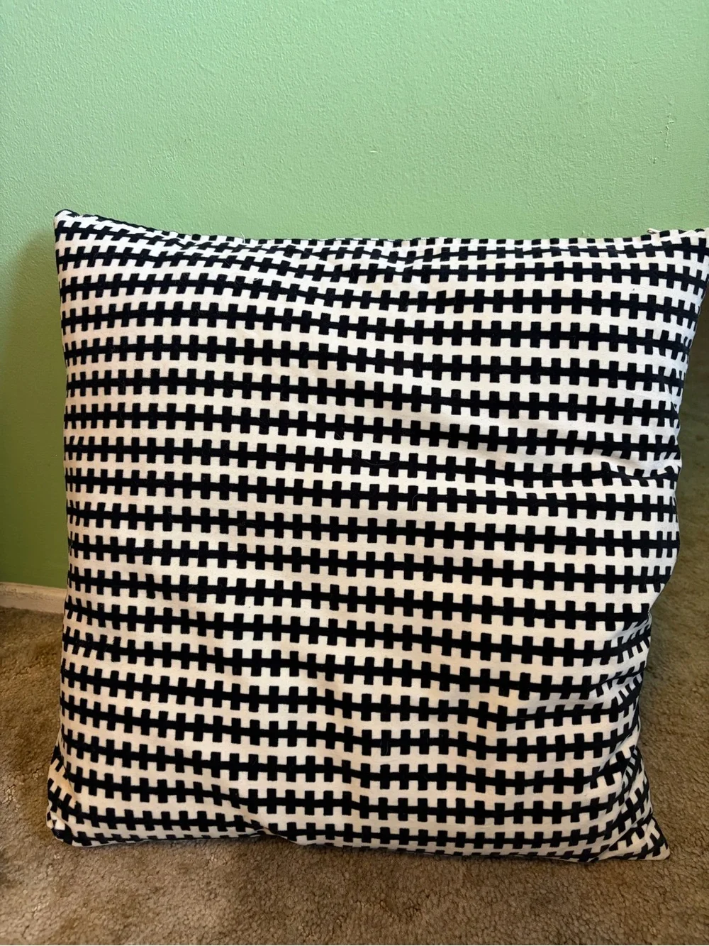 Black and White Square Throw Pillow